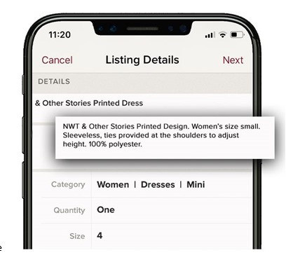 poshmark description guide