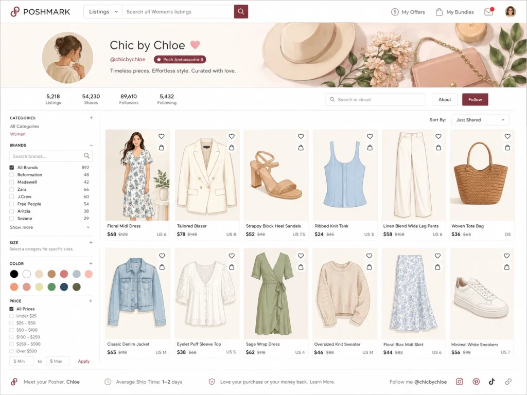 Organized Poshmark Closet